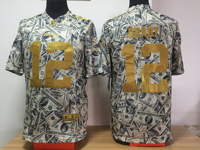 Nike Patriots 12 Tom Brady Grey US Dollar Fashion Limited Jersey Nike Patriots 12 Tom Brady Grey US Dollar Fashion Limited Jersey