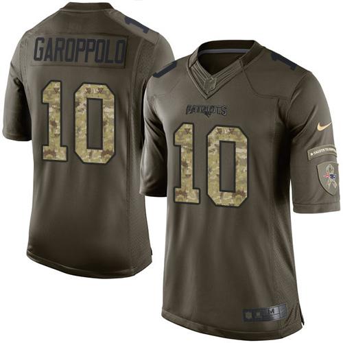 Nike Patriots #10 Jimmy Garoppolo Green Men's Stitched NFL Limited Salute to Service Jersey Nike Patriots #10 Jimmy Garoppolo Green Men's Stitched NFL Limited Salute to Service Jersey