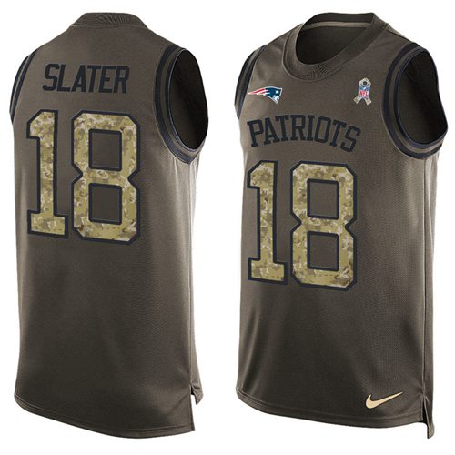 Nike Patriots #18 Matt Slater Green Men's Stitched NFL Limited Salute To Service Tank Top Jersey Nike Patriots #18 Matt Slater Green Men's Stitched NFL Limited Salute To Service Tank Top Jersey