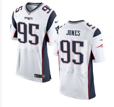 Nike New England Patriots #95 Chandler Jones White Men's Stitched NFL New Elite Jersey Nike New England Patriots #95 Chandler Jones White Men's Stitched NFL New Elite Jersey