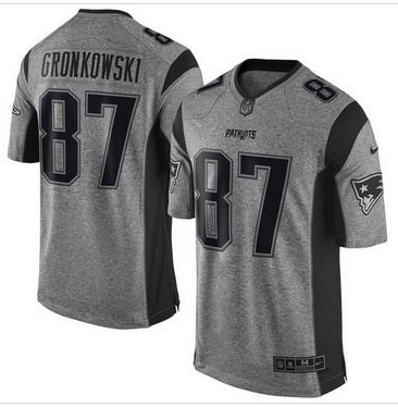 Nike New England Patriots #87 Rob Gronkowski Gray Men's Stitched NFL Limited Gridiron Gray Jersey
