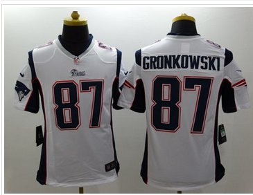 New New England Patriots #87 Rob Gronkowski White Men's Stitched NFL Limited Jersey