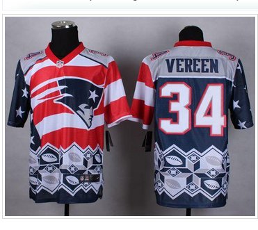 New New England Patriots #34 Shane Vereen Navy Blue NFL Elite Noble Fashion Jersey