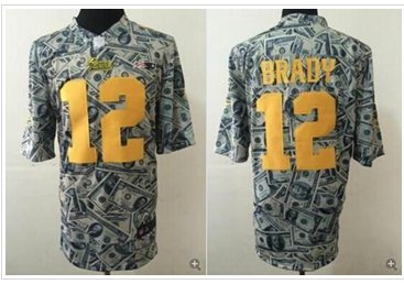 NEW New England Patriots #12 Tom Brady Dollar Fashion NFL Elite Jersey