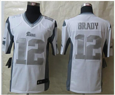 NEW New England Patriots #12 Tom Brady White NFL Limited Platinum Jersey