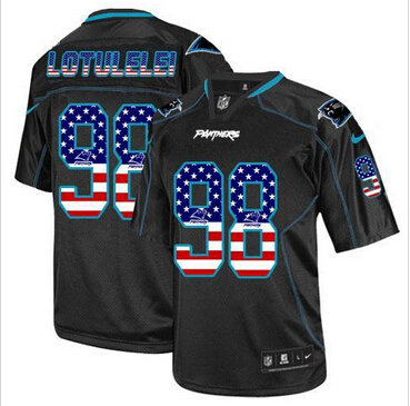 NEW New England Panthers #98 Star Lotulelei Black NFL Elite USA Flag Fashion Jersey NEW New England Panthers #98 Star Lotulelei Black NFL Elite USA Flag Fashion Jersey