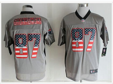Nike New England Patriots #87 Rob Gronkowski Grey NFL Elite USA Flag Fashion Jersey