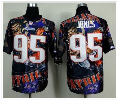 Nike New England Patriots #95 Chandler Jones Team Color NFL Elite Fanatical Version Jersey