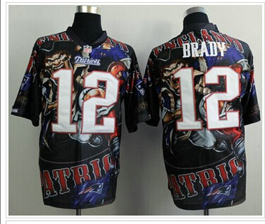 New England Patriots #12 Tom Brady Team Color NFL Elite Fanatical Version Jersey