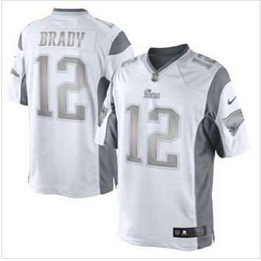New New England Patriots #12 Tom Brady White Platinum Jersey New New England Patriots #12 Tom Brady White Platinum Jersey