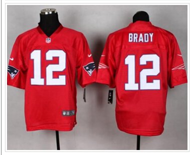 New England Patriots #12 Tom Brady Red NFL Elite QB Practice Jersey