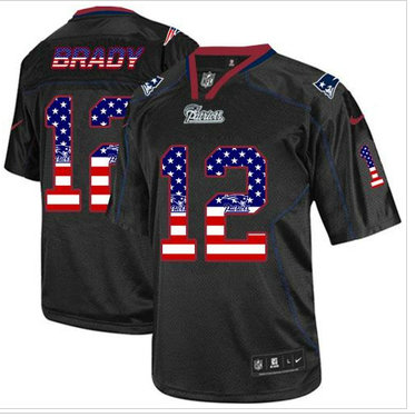 NEW New England Patriots #12 Tom Brady Black NFL Elite USA Flag Fashion Jersey NEW New England Patriots #12 Tom Brady Black NFL Elite USA Flag Fashion Jersey
