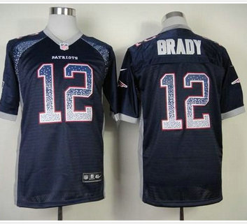 New England Patriots #12 Tom Brady Navy Blue Team Color NFL Elite Drift Fashion Jersey New England Patriots #12 Tom Brady Navy Blue Team Color NFL Elite Drift Fashion Jersey