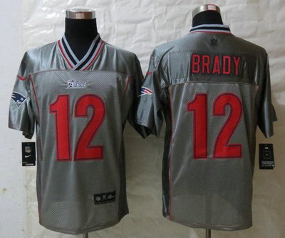 NEW New England Patriots 12 Tom Brady Grey Vapor Elite Jerseys NEW New England Patriots 12 Tom Brady Grey Vapor Elite Jerseys