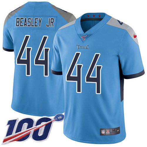 Nike Titans #44 Vic Beasley Jr Light Blue Alternate Men's Stitched NFL 100th Season Vapor Untouchable Limited Jersey Nike Titans #44 Vic Beasley Jr Light Blue Alternate Men's Stitched NFL 100th Season Vapor Untouchable Limited Jersey