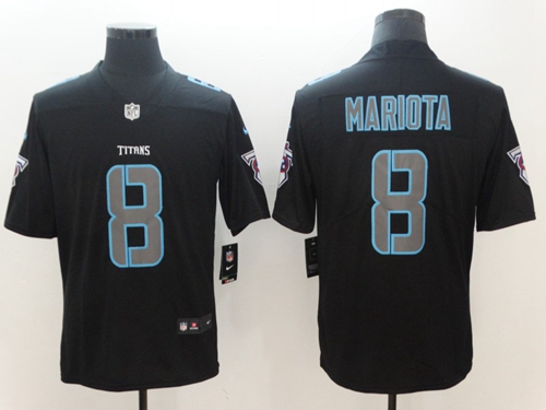 Nike Titans #8 Marcus Mariota Black Men's Stitched NFL Limited Rush Impact Jersey