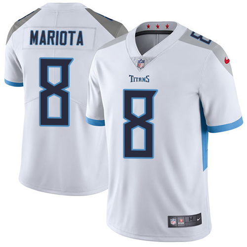 Nike Titans #8 Marcus Mariota White Men's Stitched NFL Vapor Untouchable Limited Jersey Nike Titans #8 Marcus Mariota White Men's Stitched NFL Vapor Untouchable Limited Jersey