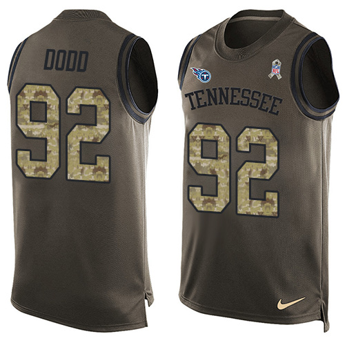 Nike Titans #92 Kevin Dodd Green Men's Stitched NFL Limited Salute To Service Tank Top Jersey