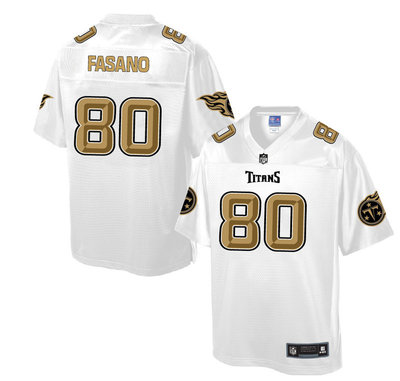 Nike Titans #80 Anthony Fasano White Men's NFL Pro Line Fashion Elite Jersey
