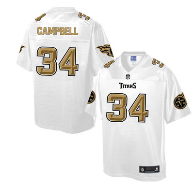 Nike Titans #34 Earl Campbell White Men's NFL Pro Line Fashion Elite Jersey