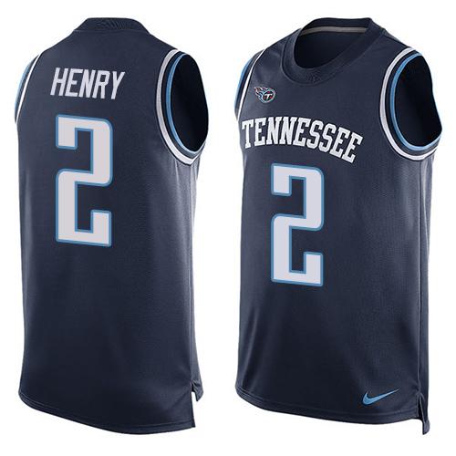Nike Titans #2 Derrick Henry Navy Blue Alternate Men's Stitched NFL Limited Tank Top Jersey