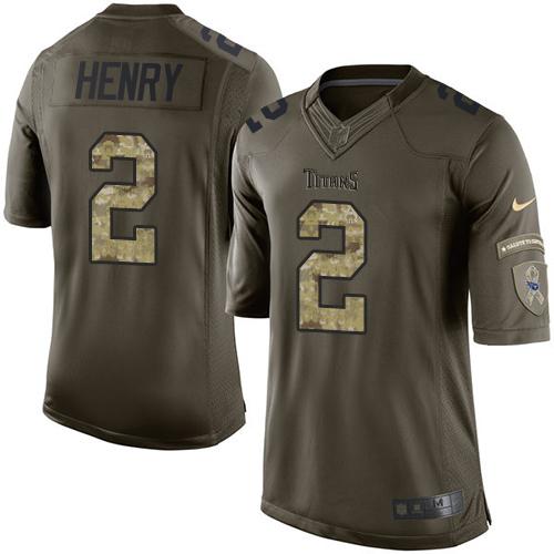 Nike Titans #2 Derrick Henry Green Men's Stitched NFL Limited Salute to Service Jersey