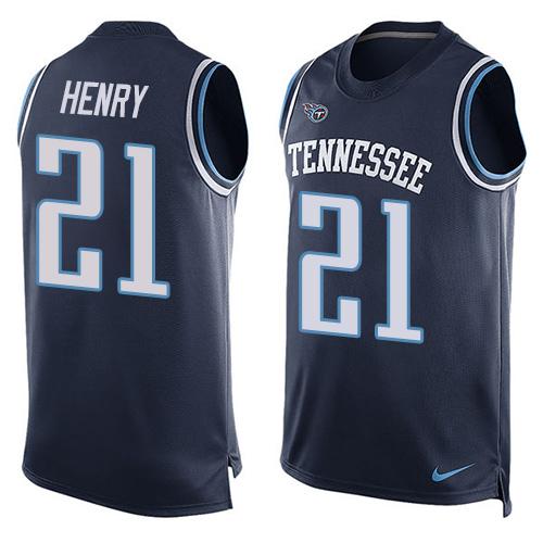 Nike Titans #21 Derrick Henry Navy Blue Alternate Men's Stitched NFL Limited Tank Top Jersey
