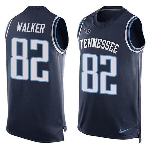 Nike Titans #82 Delanie Walker Navy Blue Alternate Men's Stitched NFL Limited Tank Top Jersey