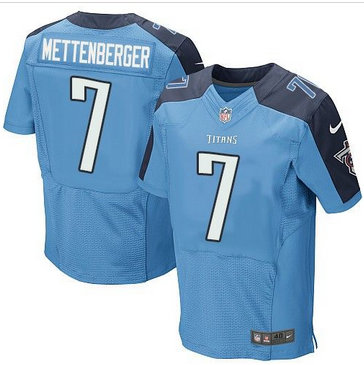 Nike Tennessee Titans #7 Zach Mettenberger Light Blue Team Color Men's Stitched NFL Elite Jersey