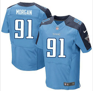 Nike Tennessee Titans #91 Derrick Morgan Light Blue Team Color Men's Stitched NFL Elite Jersey