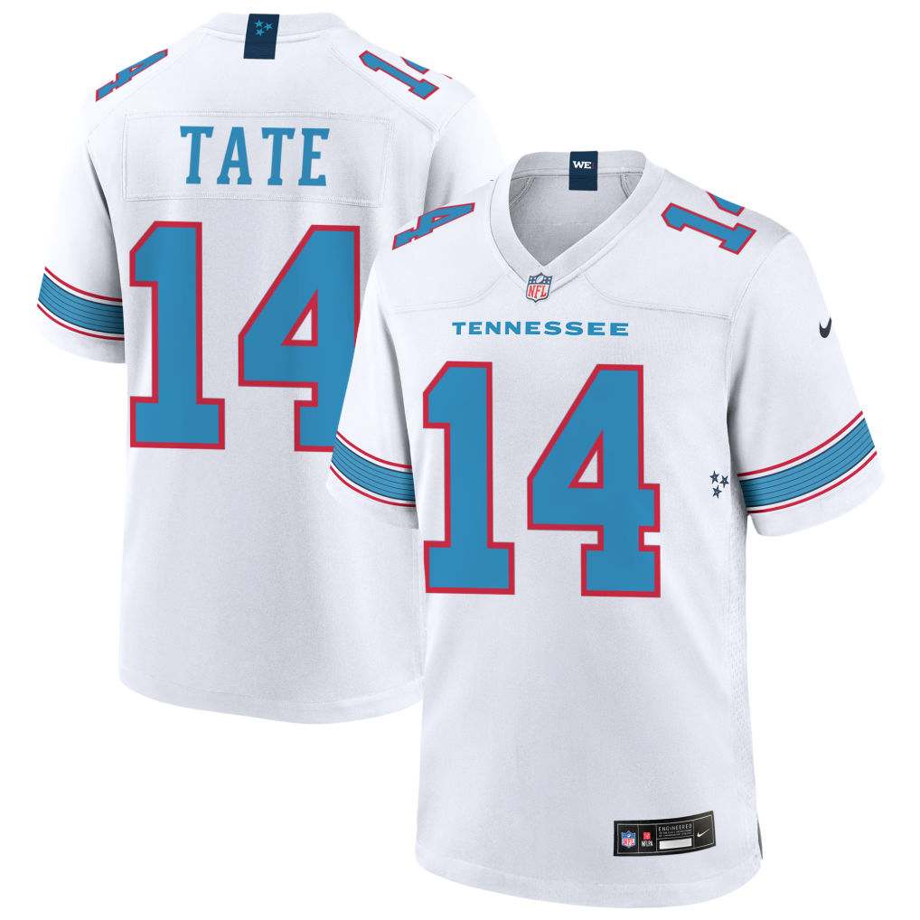 Men's Tennessee Titans 14 Carnell Tate white Vapor Limited Stitched jersey