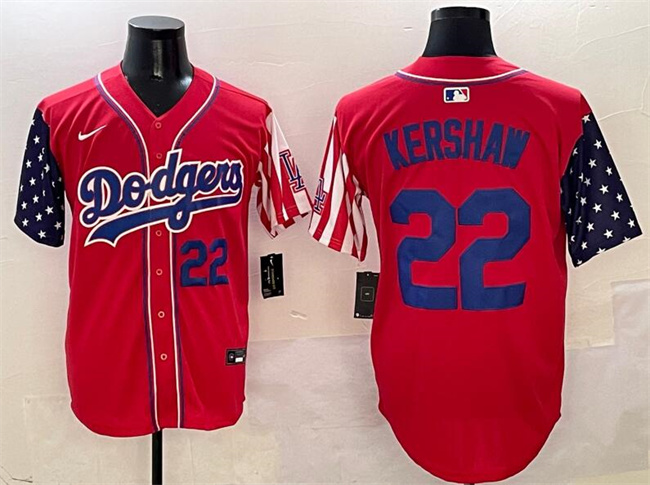 Men's Los Angeles Dodgers #22 Clayton Kershaw Red Limited Stitched Baseball Jersey Men's Los Angeles Dodgers #22 Clayton Kershaw Red Limited Stitched Baseball Jersey