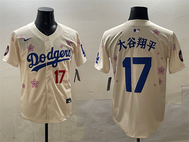 Men's Los Angeles Dodgers #17 大谷翔平 Cream 2025 Tokyo Series Limited Stitched Baseball Jersey Men's Los Angeles Dodgers #17 大谷翔平 Cream 2025 Tokyo Series Limited Stitched Baseball Jersey