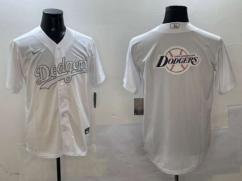 Men's Los Angeles Dodgers Team Big Logo White Cool Base Stitched Baseball Jersey 1 Men's Los Angeles Dodgers Team Big Logo White Cool Base Stitched Baseball Jersey 1