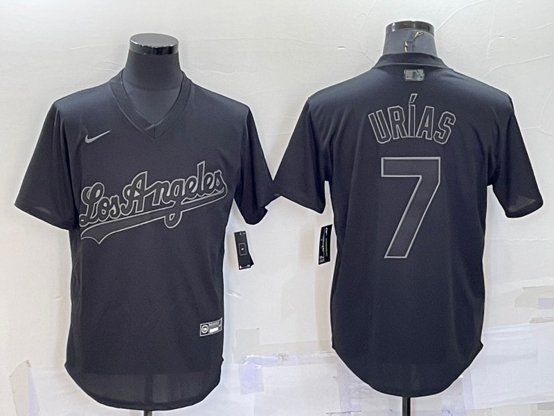 Men's Los Angeles Dodgers #7 Julio Urías Black Stitched Baseball Jersey