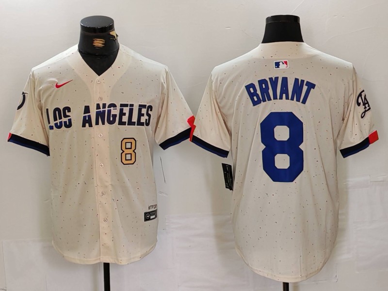 Men's Los Angeles Dodgers #8 Kiké Hernández Cream Stitched Baseball Jersey 2