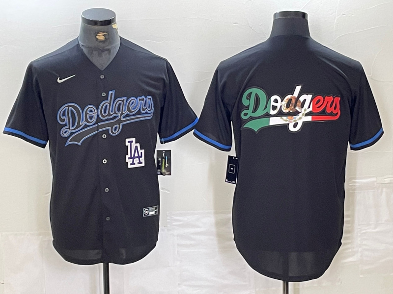 Men's Los Angeles Dodgers Team Big Logo Black Cool Base Stitched Baseball Jersey 10 Men's Los Angeles Dodgers Team Big Logo Black Cool Base Stitched Baseball Jersey 10