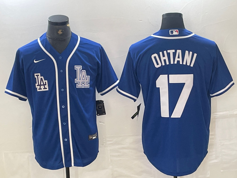 Men's Los Angeles Dodgers #17 Shohei Ohtani Blue Cool Base Stitched Baseball Jersey