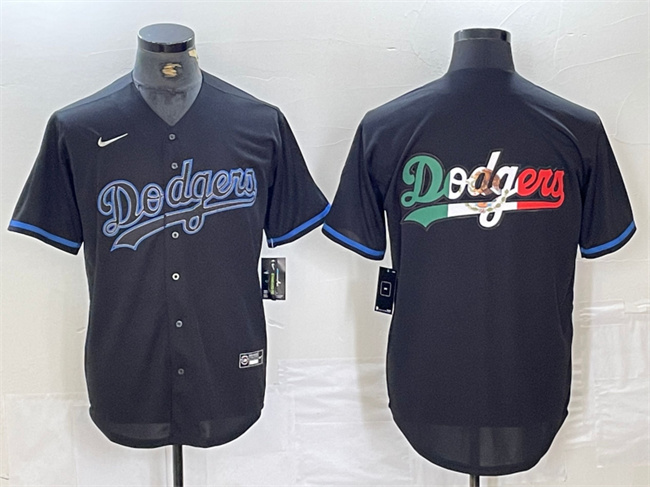 Men's Los Angeles Dodgers Team Big Logo Black Cool Base Stitched Baseball Jersey 1 Men's Los Angeles Dodgers Team Big Logo Black Cool Base Stitched Baseball Jersey 1