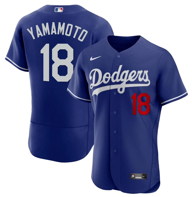 Men's Los Angeles Dodgers #18 Yoshinobu Yamamoto Royal 2023 Flex Base Stitched Baseball Jersey Men's Los Angeles Dodgers #18 Yoshinobu Yamamoto Royal 2023 Flex Base Stitched Baseball Jersey