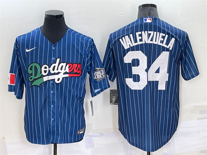 Men's Los Angeles Dodgers #34 Toro Valenzuela Navy Mexico World Series Cool Base Stitched Baseball Jersey Men's Los Angeles Dodgers #34 Toro Valenzuela Navy Mexico World Series Cool Base Stitched Baseball Jersey