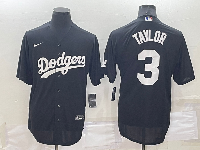 Men's Los Angeles Dodgers #3 Chris Taylor Black Cool Base Stitched Baseball Jersey Men's Los Angeles Dodgers #3 Chris Taylor Black Cool Base Stitched Baseball Jersey