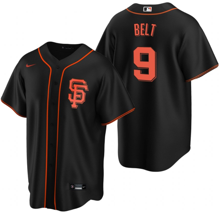 Men's San Francisco Giants #9 Brandon Belt Black Cool Base Stitched Jersey Men's San Francisco Giants #9 Brandon Belt Black Cool Base Stitched Jersey