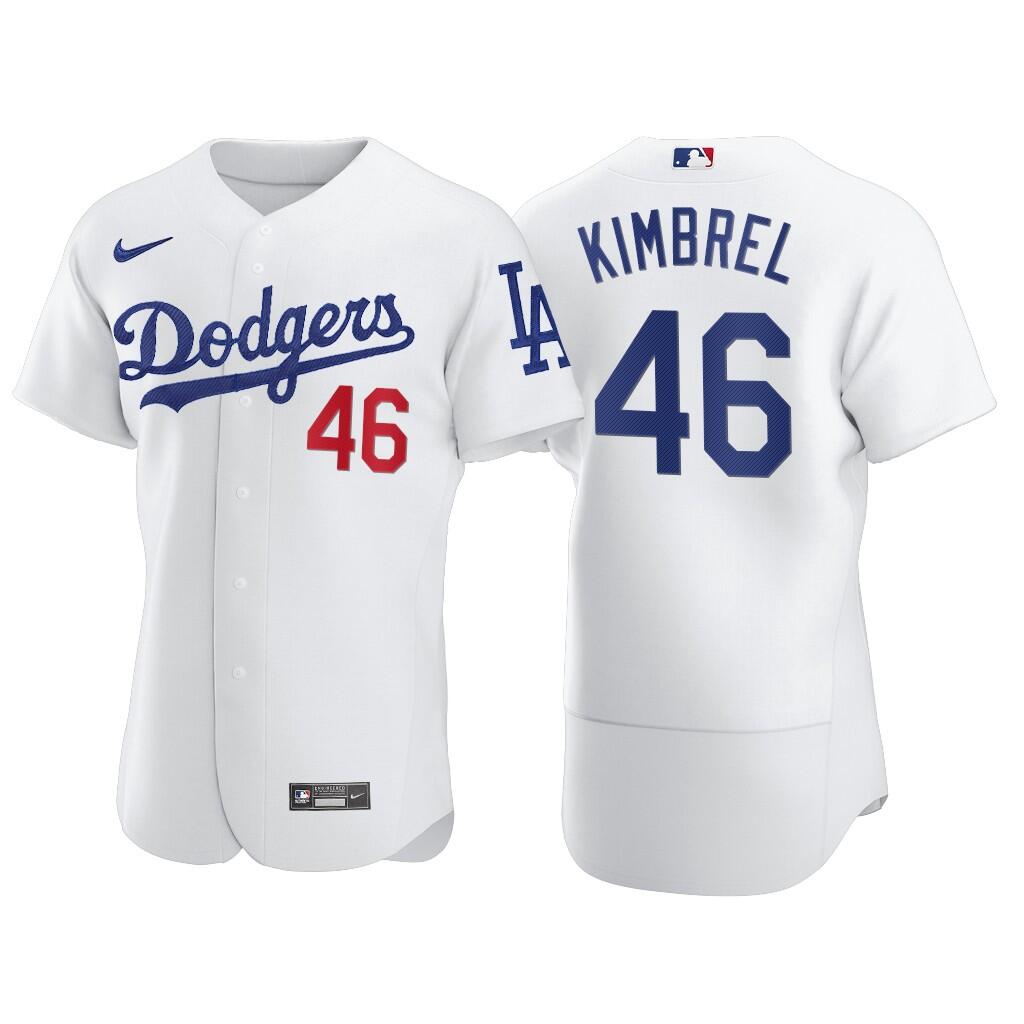 Men's Los Angeles Dodgers #46 Craig Kimbrel White Flex Base Stitched Jersey Men's Los Angeles Dodgers #46 Craig Kimbrel White Flex Base Stitched Jersey