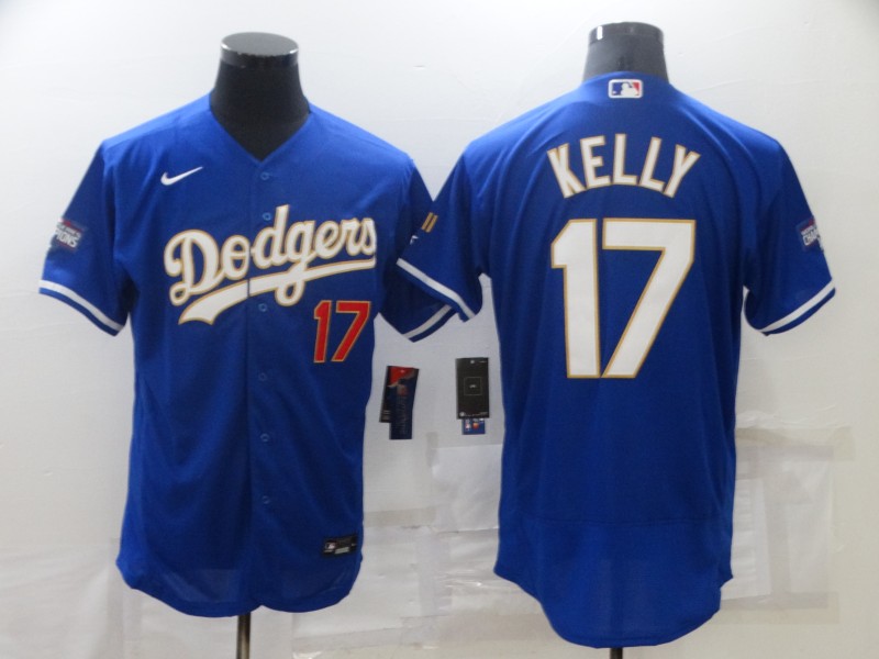 Men's Los Angeles Dodgers #17 Joe Kelly Royal Blue Championship Flex Base Sttiched MLB Jersey Men's Los Angeles Dodgers #17 Joe Kelly Royal Blue Championship Flex Base Sttiched MLB Jersey