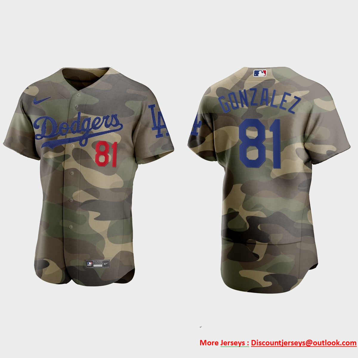 Los Angeles Dodgers #81 Victor Gonzalez Men's Nike 2021 Armed Forces Day Authentic MLB Jersey -Camo