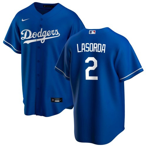 Men's LA Dodgers #2 Tommy Lasorda Blue Cool Base Jersey Men's LA Dodgers #2 Tommy Lasorda Blue Cool Base Jersey