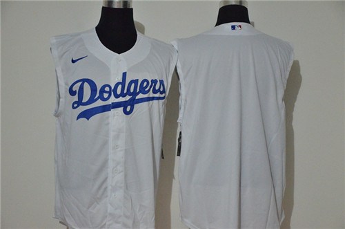 Dodgers Blank White Nike Cool Base Sleeveless Jersey Dodgers Blank White Nike Cool Base Sleeveless Jersey