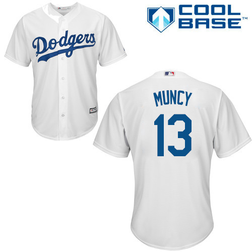 Dodgers #13 Max Muncy White New Cool Base Stitched Baseball Jersey Dodgers #13 Max Muncy White New Cool Base Stitched Baseball Jersey