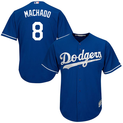 Dodgers #8 Manny Machado Blue New Cool Base Stitched Baseball Jersey